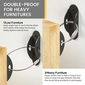 Furniture Anchors (10 Pack) Anti Tip Furniture Straps for Baby Proofing, 400lbs Tension Earthquake Resistant Metal Straps, Furniture Wall Anchor Prevent Baby Pet from Falling Furniture - Image 8