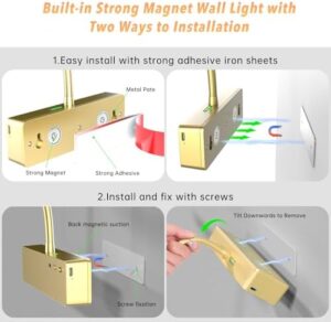 Picture Light with Remote, 15.35inch Wireless Rechargeable Battery Wall Light for Paintings, 3 Colors Paintings Light Dimmable and Timer Metal Art Light for Display, Wall, Artwork, Gallery (Gold) - Image 7