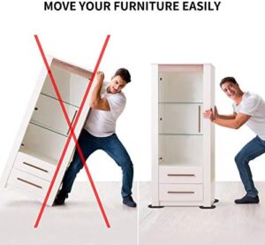 Reusable Large Furniture Sliders for Carpet, Furniture Movers Sliders, Carpet Movers Oval Heavy Duty Sofa Bed Table Desk Movers for Carpet –Quickly and Easily Move Any Item, Black (8 Pack) - Image 5