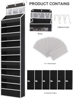 Over the Door Storage, Large Capacity Behind Closet Door Organizer for Bedroom Nursery to Store Diaper Kids Toys Shoes Sundries Over Door Hanging Organizer with 6 Tier Clear Deep Pockets 1 Pack - Image 6