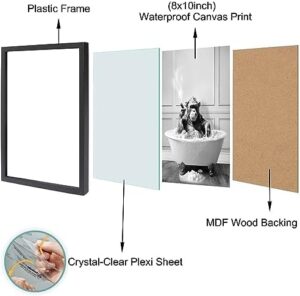 Framed Bathroom Decor Wall Art, Chimpanzee in Bathtub, Black and White Wall Art, Funny Bathroom Wall Decor Signs, Cute Animal Art Home Decor (Framed,8''x10'') - Image 3