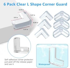 1.18 in x 16.4 FT,Clear Edge Corner Protector Baby Proofing with 6 Corners,Self Adhesive Protective Bumper Guards for Cabinet Door Desk Glass Table Bed Furniture,Kitchen Countertop - Image 3