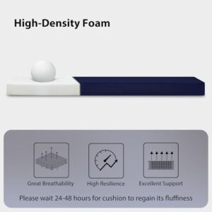 Outdoor Bench Cushion - 48" x 18" x 3" Bench Cushions for Outdoor Furniture, Non-Slip Outdoor Swing Cushions with Removable Cover, Patio Bench Cushion for Backyard Porch Settee (Navy) - Image 4