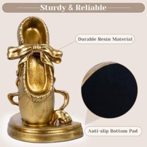 Bookends for Shelves, Heavy Duty Book Ends - Ballet Slipper Decorative Bookends with Anti-Slip Pad for Book Lovers Dancers Heavy Book Holder for Home Office Decor - Image 4