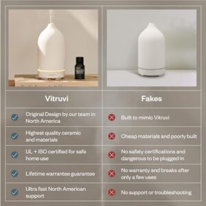 Vitruvi Stone Diffuser, Ceramic Ultrasonic Essential Oil Diffuser for Aromatherapy | Ceramic, Home Decor | Sea, 90ml Capacity - Image 5