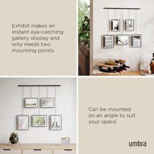 Umbra Exhibit Picture Frame Gallery Set, Adjustable Wall Collage Displays Five Photos (Two 4x6" and Three 5x7"), Set of 5, Black - Image 4