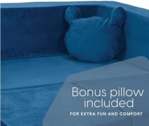 Milliard Kids Couch - Modular Kids Sofa for Toddler and Baby Playroom/Bedroom Furniture (Navy Blue) with Bonus Pillow - Image 6
