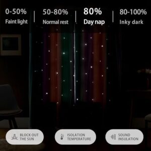 XiDi Blackout Curtains for 84 inches Long, Girls Bedroom Decro, Window Ombre Curtains 2 Panel Sets, Kids Room Unicorn Princess Theme Home Decor Colorful Rainbow Design Pink/Purple/Green - Image 5