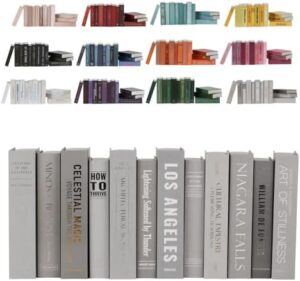 12 Decorative Faux Books, Grey Coffee Table Books, Modern Home Decor Accents