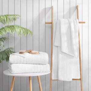 Casa Platino 30x60 100% Cotton Mercerized Large Bath Towels 4 Pack, Highly Absorbent and Quick Dry Bath Towels for Bathroom, Perfect White Towels for Hotels, Spa, Air Bnb, Adult Towels - White - Image 6
