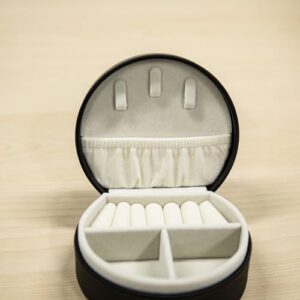 COLLECTIVE HOME - Travel Jewelry Case, Elegant Half-Moon Design with Gold Monogram, Detachable Handle, Personalized Accessory Organizer, Gift for Fashion-Forward Women and Teens, Black (g) - Image 6