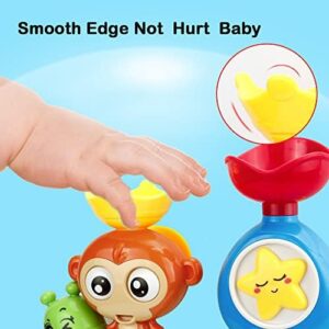 G-WACK Bath Toys for Toddlers Age 1 2 3 Year Old Girl Boy, Preschool New Born Baby Bathtub Water Toys, Durable Interactive Multicolored Infant Toy, Lovely Monkey Caterpillar,2 Strong Suction Cups - Image 5