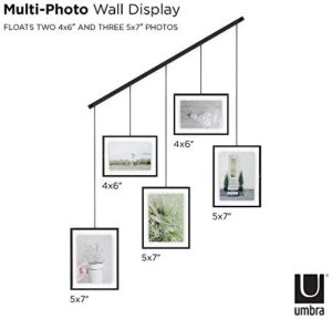 Umbra Exhibit Picture Frame Gallery Set, Adjustable Wall Collage Displays Five Photos (Two 4x6" and Three 5x7"), Set of 5, Black - Image 9