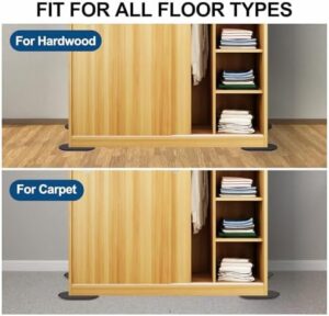 Reusable Large Furniture Sliders for Carpet, Furniture Movers Sliders, Carpet Movers Oval Heavy Duty Sofa Bed Table Desk Movers for Carpet –Quickly and Easily Move Any Item, Black (8 Pack) - Image 6