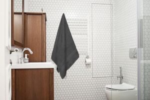100% Cotton Large Bath Towels 24x50 Inches Soft Highly Absorbent and Quick Dry Bathroom Towels Perfect for Gym Spa and Travel - Charcoal Grey - Image 3