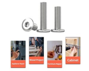 Metuja M6-1.0 x 12mm,50-Pack Silver Flat Head Hex Socket Cap Screw Bolts,304 Stainless Steel,Fully Threaded M6 Bolt,Metric Fasteners for Furniture - Image 4