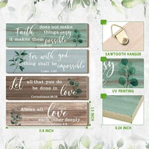 Yulejo 4 Pieces Bible Verses Wall Decor Psalms Scripture Wooden Christian Sign Rustic Wall Art Prayer Decorations for Home (Retro) - Image 3