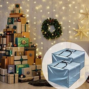 Patelai 2 Pcs Cushion Cover Bag 32 x 32 x 24'' Outdoor Patio Storage Waterproof Oxford Packing Bags for Moving with Zipper Handles for Xmas Storage Camping Picnic Furniture Pillow (Gray) - Image 4