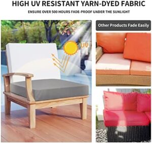 Easy-Going Waterproof Patio Cushion Covers 24x24x4 inch 4 Pack Replacement Non-Slip Outdoor Seat Cushion Slipcover with Zipper. Gray - Image 3