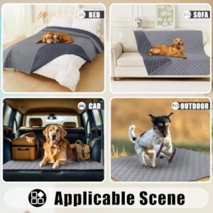 Smiry Waterproof Dog Bed Cover Blanket, Soft Reversible Pet Blanket, Washable Leakproof Cats Dogs Couch Cover for Sofa, Couch, Furniture (30x70 Inch, Grey/Dark Grey) - Image 6
