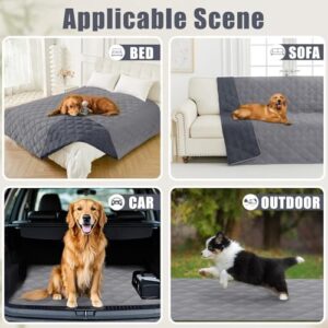 Smiry Waterproof Dog Bed Cover Blanket 30x70, Soft Reversible Pet Blanket, Washable Leakproof Cats Dogs Couch Cover for Sofa, Couch, Furniture, Grey/Dark Grey - Image 5