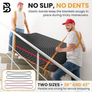 Thick Moving Blankets Heavy Duty 3 Pack - 72x42" Protecting Movers Blanket with Shoulder Straps, 1.9" Wide Handle Strap - Furniture Blanket Supplies, Moving Essentials for Packing for Home - Image 5