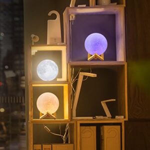 LOGROTATE Moon Lamp, 16 Colors LED Night Light for Kids 3D Printing Moon Light with Stand& Remote/Touch Control & Timing, Moon Light Lamp for Kid Friend Birthday Gifts, Room Decor (Diameter 4.8 INCH) - Image 2
