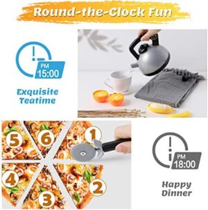 iPlay, iLearn Kids Kitchen Toy Accessories, Toddler Cooking Playset, Pretend Pots Pans Set, Girls Cookware Appliance, Child Cutting Food Utensils, Valentine's Easter Gift for 3 4 5 Years Old Boys-Gray - Image 4