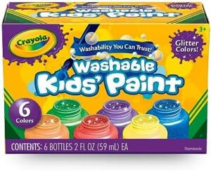 Crayola Washable Kids Paint Set (12ct), Classic and Glitter Paint for Kids, Arts & Crafts Supplies, Easter Basket Essentials, Toddler Painting Kit, 3+ [Amazon Exclusive] - Image 6