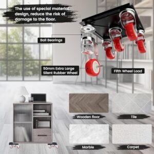 Furniture Movers with Wheels Set,4 Pack Carbon Steel Heavy Duty Furniture Dolly with 5 360° Rotatable Rubber Universal Wheels,Furniture Lifter Mover Tool Set for Sofa, Tables, Refrigerators, 1322 LBS - Image 4