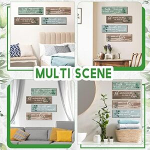 Yulejo 4 Pieces Bible Verses Wall Decor Psalms Scripture Wooden Christian Sign Rustic Wall Art Prayer Decorations for Home (Retro) - Image 5