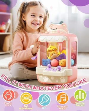 Claw Machine for Kids, Mini Vending Machine with Music, Prize Dispenser Toys for Girls and Boys, Electronic Claw Game Machine for Party Birthdays, Includes 35 Mini Toys (Small) - Image 4