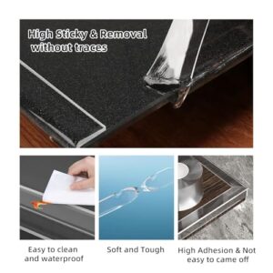 3Pack Soft Corner Protectors for Furniture Strip,2 in x 9.84 Ft,Wall Corner Bumper Tape,Desk Edge,Baseboard Protector,Clear Cabinet Door Protector Edge Guard,Crib Rail Covers for Teething - Image 6