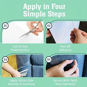 Stelucca Amazing Shields Sofa Protectors from Pets - 6-Pack of 17-Inch x 12-Inch Cat Anti Scratch Furniture Protectors w/Twist Pins - Strong, Clear, Couch Protector - Cat Deterrent Accessories - Image 6