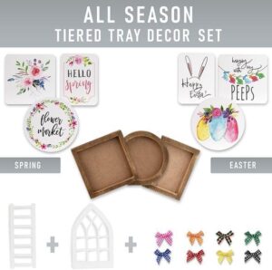 The Ultimate Farmhouse Tiered Tray Decor Set - Beautiful Year Round Seasonal & Holiday Decoration Bundle - The Perfect Lemon, 4th of July, Summer and Spring Centerpiece Design for Home & Kitchen Decor - Image 9