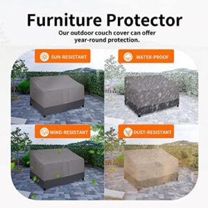 Easy-Going Waterproof Outdoor Sofa Cover, Heavy Duty 2 Seater Outdoor Loveseat Cover, Windproof Patio Furniture Cover with Air Vent (58Wx32.5Dx31H inch, Gray/Dark Gray) - Image 5