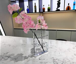 Puransen Clear Book Flower Vase - Floral Bookshelf Decor, Acrylic Flower Holder & Space-Saving Organizer, Modern Home Office/Study Desk Minimalist Aesthetic (Not Including Flowers) - Image 5