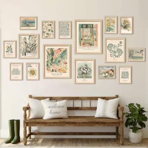 16 PCS Framed Sage Green Wall Art Decor, Matisse Wall Prints for Bedroom, Gallery Wall Frame Set, Abstract Posters for Living Room Aesthetic, Wall Collage Kit Pictures, Boho Dorm Home Decor - Image 6