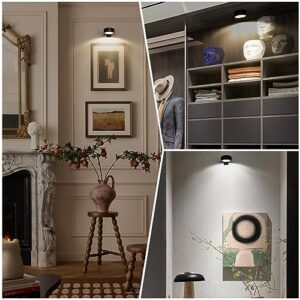 3-Pack Battery Operated Picture Light Magnetic Painting Light with 3 Lighting Modes,Remote and Dimmable Timer Art Display Light for Picture Artworking Frame Portrait,Wireless Wall Decor Puck Lights - Image 7