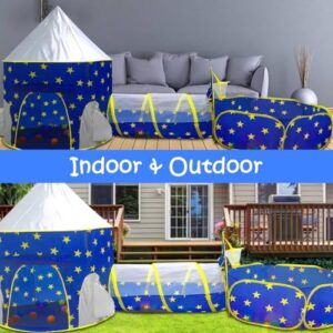 PigPigPen 3pc Kids Play Tent for Boys with Ball Pit, Crawl Tunnel, Princess Tents for Toddlers, Baby Space World Playhouse Toys, Boys Indoor& Outdoor Play House, Perfect Kid’s Gifts - Image 3
