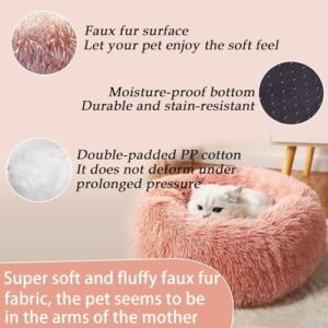 Washable Dog & Cat Bed for Small Extra Large Medium Big Puppy Size, Calming Comfort Fluffy Self Warming Heated Donut Mat for Creat Cages, Heating Round Pet Pad & Furniture for Bunny Rabbit Indoor - Image 2
