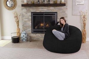Chill Sack Bean Bag Chair - 5' Giant Memory Foam Lounge Chair with Soft Microfiber Cover – Cozy Furniture for Living Room, Dorm, & Kids' Rooms – Comfortable 5 Ft, Microsuede Lounge Sofa, Black - Image 6