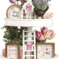 The Ultimate Farmhouse Tiered Tray Decor Set - Beautiful Year Round Seasonal & Holiday Decoration Bundle - The Perfect Lemon, 4th of July, Summer and Spring Centerpiece Design for Home & Kitchen Decor