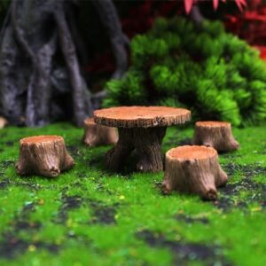 5 Pcs Fairy Garden Accessories Outdoor Miniature Table and Chairs Set Mini Resin Furniture Ornaments Kit Micro Landscape Decor for DIY Craft Gift Dollhouse Succulents Home Decoration - Image 5