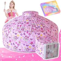 Skywin Air Tent Fort Playhouse for Kids (Princess) - Classic Inflatable Kids Fort Sets Up and Stores Away in Seconds, 77 x 50 Inches (Fan NOT Included)