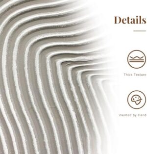 Framed Neutral Abstract Wall-Art Painting - Large Abstract Canvas Wall Decor 3D Curve Illustrations Hand painting for Living Room, Bedroom, Office - 2 Piece 28 x 40 Inch, Ready to Hang - Image 4