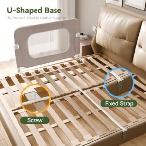 Baby Bed Rail Guard for Toddlers - 47" Toddler Bed Side Rails for Twin, Full, Queen Bunk Size Bed Swing Down Bedrail Extral Tall Child Safety Side Railing Guards for Kids - Image 7
