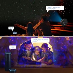 Star Projector, Galaxy Projector for Bedroom, Smart APP & Voice Control Galaxy lamp, Compatible with Alexa & Google Home, for Kids Adults Bedroom,Room Decor,Game Room,Party (Black Round) - Image 7