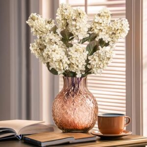 Fake Flowers Hydrangea Silk Flowers With Stems White Flowers Fake Flowers In Vase Hydrangea Artificial Flowers Winter Flowers Artificial For Decoration Vase Decor 24"(Cream Color)8PCS Wthout Vase - Image 8