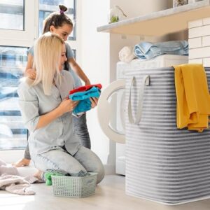 Lifewit 2 Pack Laundry Hamper Large Collapsible Laundry Baskets, Freestanding Waterproof Clothes Hamper with Easy Carry Handles in Laundry Room Bedroom Bathroom College Dorm for Adults, Black, 2 x 80L - Image 8